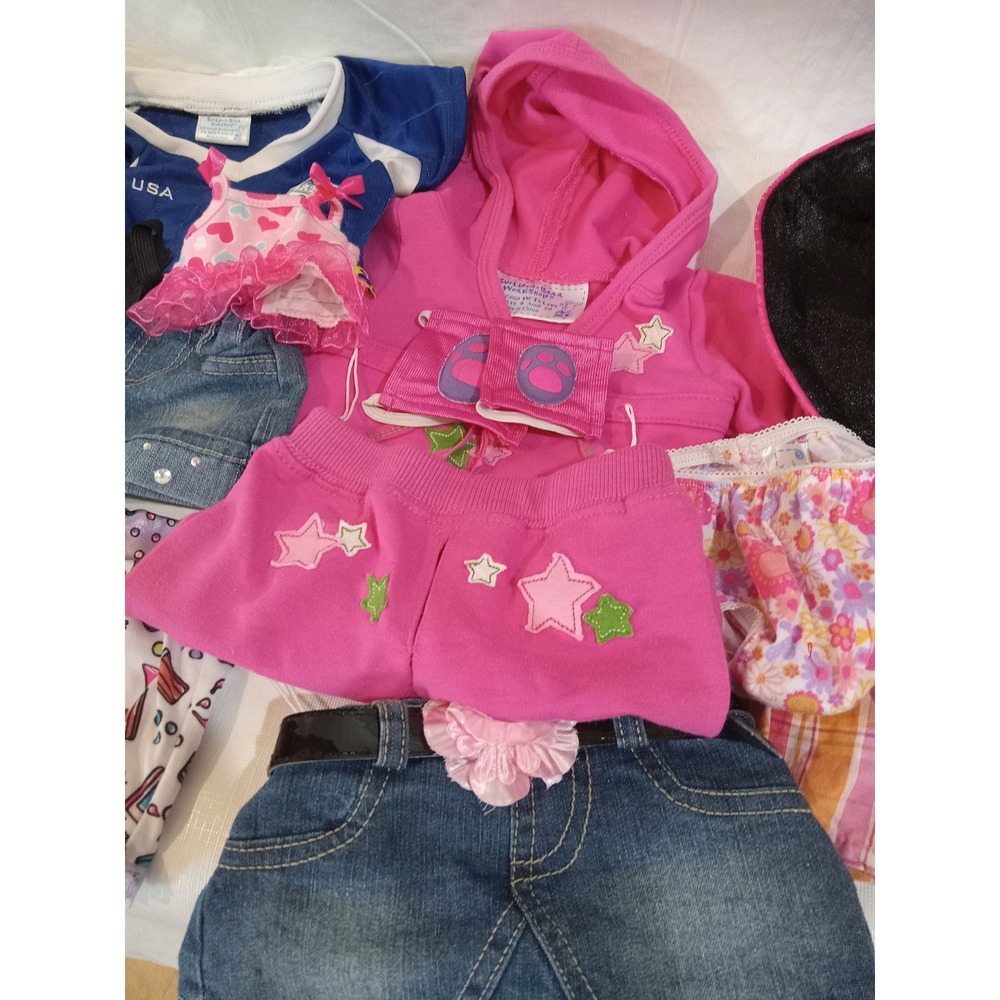 Build A Bear Workshop Clothing Accessory Lot Outfits Shoes Dresses Skirts Hoodie - Picture 3 of 6
